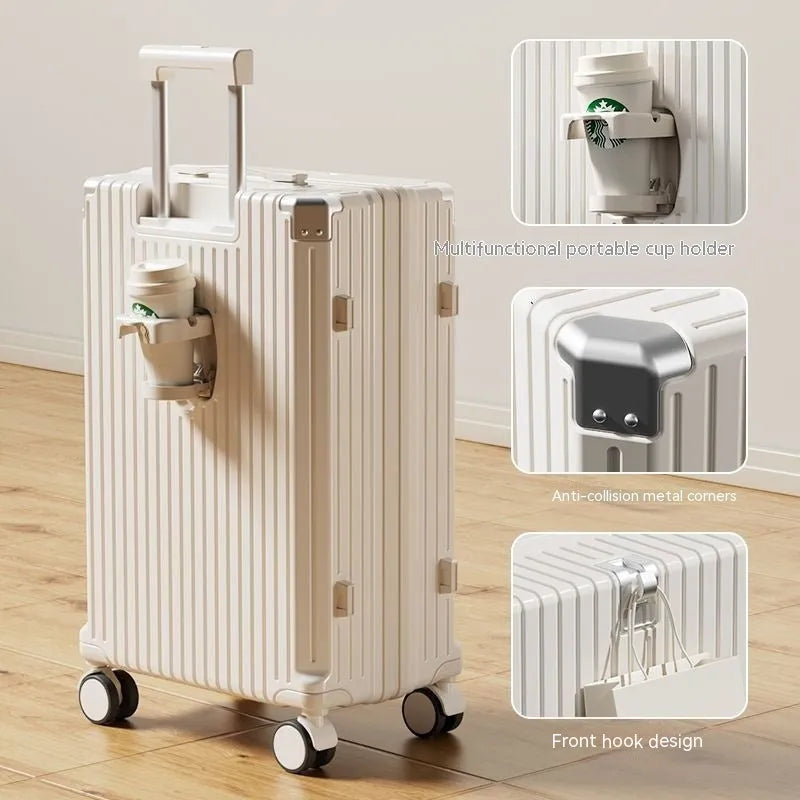 Luggage Internet Password Trolley Genuine Leather - Bellarte Enchanté Luggage Internet Password Trolley Genuine Leather